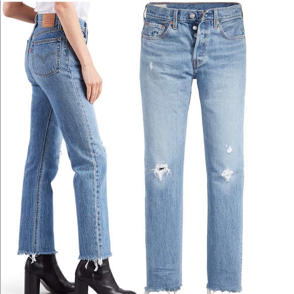 Levi’s 501 high waist ripped fray - Picture 2 of 3